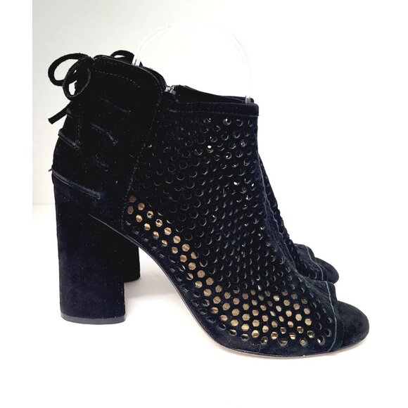 Gianni Bini Peep Toe Perforated Block Heels - Size 8 - Picture 7 of 10